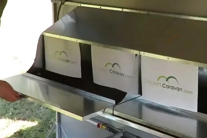 Chicken Caravan Wall Mount Nesting Box installed