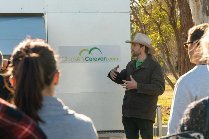 Daniel presenting at a farm field day